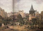 unknow artist gatubild fran 1700 talets paris Spain oil painting artist